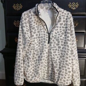 Gray/off-white faux fur pullover by Discount Divas Boutique - large
